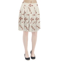 Abstract Arrow Sign Love Aesthetic Pleated Skirt by Apen