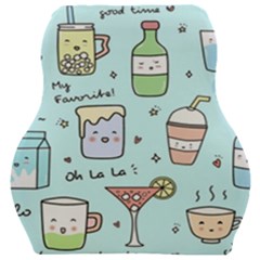 Drinks Cocktails Doodle Coffee Car Seat Velour Cushion  by Apen