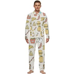 Dinner Meal Food Snack Fast Food Men s Long Sleeve Velvet Pocket Pajamas Set by Apen