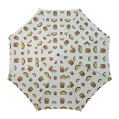 Fries Taco Pattern Fast Food Golf Umbrellas by Apen