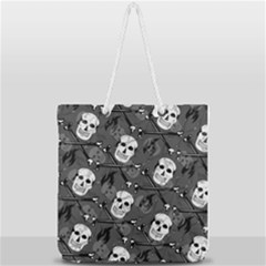 Skull Skeleton Pattern Texture Full Print Rope Handle Tote (large) by Apen
