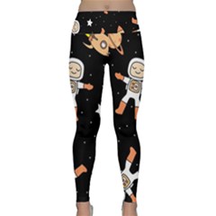 Astronaut Space Rockets Spaceman Lightweight Velour Classic Yoga Leggings by Ravend