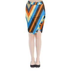 Pattern Triangle Design Repeat Midi Wrap Pencil Skirt by Ravend