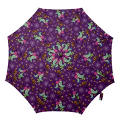 Pumpkins Ghosts Skeleton Pattern Hook Handle Umbrellas (medium) by Ravend