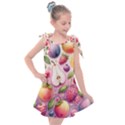 Fruits Apple Strawberry Raspberry Kids  Tie Up Tunic Dress View1