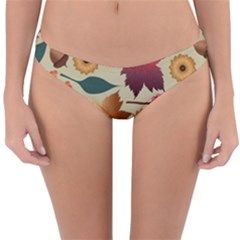 Autumn Leaves Colours Season Reversible Hipster Bikini Bottoms by Ravend