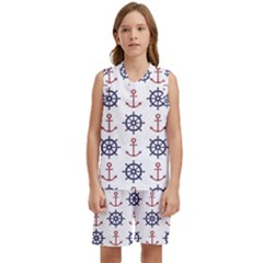 Nautical Seamless Pattern Kids  Basketball Mesh Set by Grandong