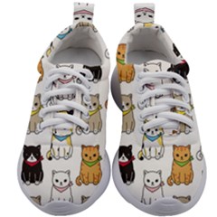 Cat Kitten Seamless Pattern Kids Athletic Shoes by Grandong