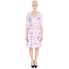 Cute Girly Seamless Pattern Wrap Up Cocktail Dress by Grandong