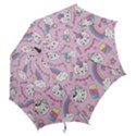 Beautiful Cute Animals Pattern Pink Hook Handle Umbrellas (Medium) View2