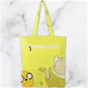Adventure Time Jake The Dog Finn The Human Artwork Yellow Double Zip Up Tote Bag View2