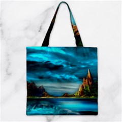 Artistic Fantasy Psychedelic Zipper Grocery Tote Bag by Sarkoni