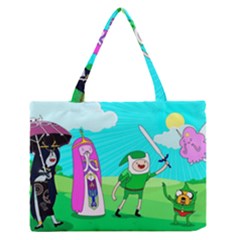 Adventure Time The Legend Of Zelda Parody Zipper Medium Tote Bag by Sarkoni