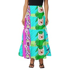 Adventure Time The Legend Of Zelda Parody Tiered Ruffle Maxi Skirt by Sarkoni