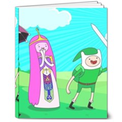 Adventure Time The Legend Of Zelda Parody 8  X 10  Hardcover Notebook by Sarkoni
