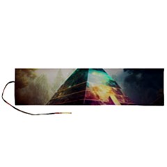 Tropical Forest Jungle Ar Colorful Midjourney Spectrum Trippy Psychedelic Nature Trees Pyramid Roll Up Canvas Pencil Holder (l) by Sarkoni