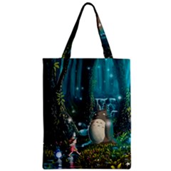 Anime My Neighbor Totoro Jungle Natural Zipper Classic Tote Bag by Sarkoni