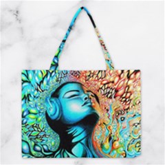 Color Detail Dream Fantasy Neon Psychedelic Teaser Medium Tote Bag by Sarkoni