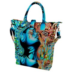 Color Detail Dream Fantasy Neon Psychedelic Teaser Buckle Top Tote Bag by Sarkoni