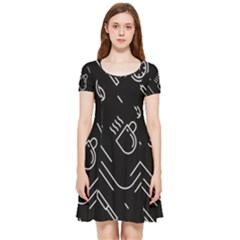 Coffee Background Inside Out Cap Sleeve Dress by Bedest