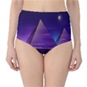 Egyptian Pyramids Night Landscape Cartoon Classic High-Waist Bikini Bottoms View1