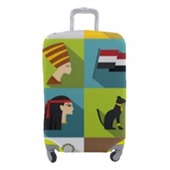 Egypt Travel Items Icons Set Flat Style Luggage Cover (small) by Bedest