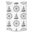 Marine Nautical Seamless Pattern With Vintage Lighthouse Wheel Large Tapestry View1