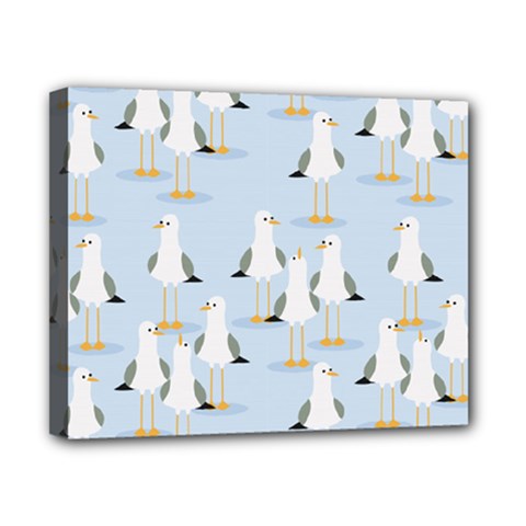Cute Seagulls Seamless Pattern Light Blue Background Canvas 10  X 8  (stretched) by Bedest