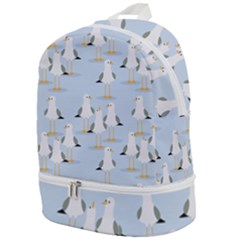 Cute Seagulls Seamless Pattern Light Blue Background Zip Bottom Backpack by Bedest