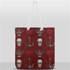 Tattoo Old School Background Pattern Full Print Rope Handle Tote (large) by Bedest