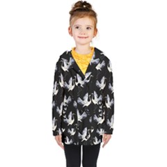 Crane Pattern Kids  Double Breasted Button Coat by Bedest