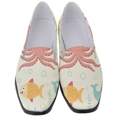 Underwater Seamless Pattern Light Background Funny Women s Classic Loafer Heels by Bedest