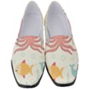 Underwater Seamless Pattern Light Background Funny Women s Classic Loafer Heels View1
