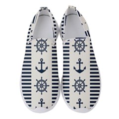 Nautical Seamless Pattern Vector Illustration Women s Slip On Sneakers by Bedest