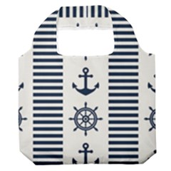 Nautical Seamless Pattern Vector Illustration Premium Foldable Grocery Recycle Bag by Bedest