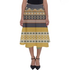 Seamless Pattern Egyptian Ornament With Lotus Flower Perfect Length Midi Skirt by Hannah976