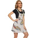 Vector Boho Doodle Feathers Seamless Pattern Illustration Apron Dress View3