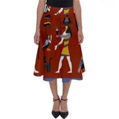 Ancient Egyptian Religion Seamless Pattern Perfect Length Midi Skirt by Hannah976
