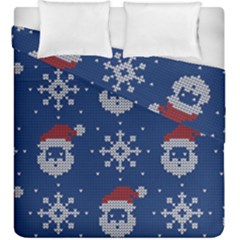Santa Clauses Wallpaper Duvet Cover Double Side (king Size) by artworkshop