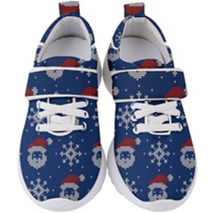 Santa Clauses Wallpaper Kids  Velcro Strap Shoes by artworkshop