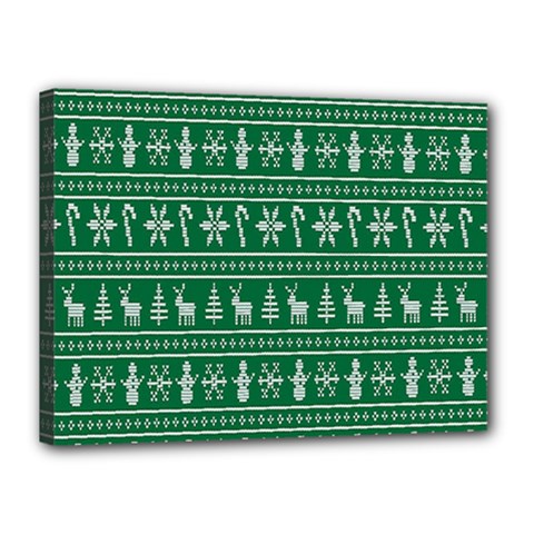 Wallpaper Ugly Sweater Backgrounds Christmas Canvas 16  X 12  (stretched) by artworkshop