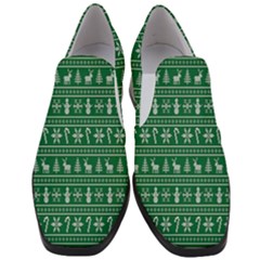 Wallpaper Ugly Sweater Backgrounds Christmas Women Slip On Heel Loafers by artworkshop