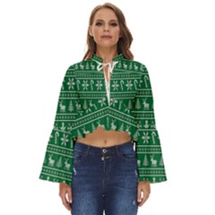 Wallpaper Ugly Sweater Backgrounds Christmas Boho Long Bell Sleeve Top by artworkshop