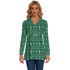Wallpaper Ugly Sweater Backgrounds Christmas Long Sleeve Drawstring Hooded Top by artworkshop