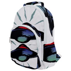 Alien Unidentified Flying Object Ufo Rounded Multi Pocket Backpack