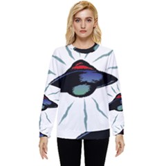 Alien Unidentified Flying Object Ufo Hidden Pocket Sweatshirt by Sarkoni