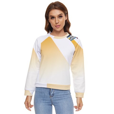 Blue Ufo Illustration Unidentified Flying Object Cartoon Women s Long Sleeve Raglan T-shirt by Sarkoni