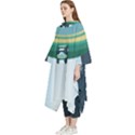 Illustration Ufo Alien  Unidentified Flying Object Women s Hooded Rain Ponchos View2