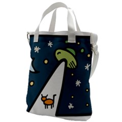 Ufo Alien Unidentified Flying Object Canvas Messenger Bag by Sarkoni