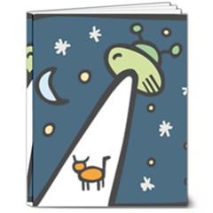 Ufo Alien Unidentified Flying Object 8  X 10  Hardcover Notebook by Sarkoni